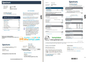 USA Spectrum utility bill template in Word and PDF format (4 pages)