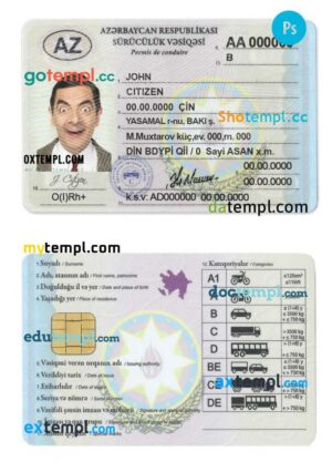 Belgium driving license editable PSD files, scan look and photo-realistic look, 2 in 1