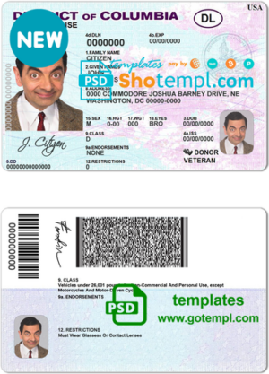 Malta driving license template in PSD format, with fonts