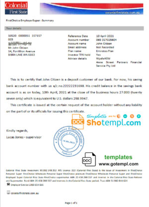 Yemen Gulf bank account balance reference letter template in Word and PDF format
