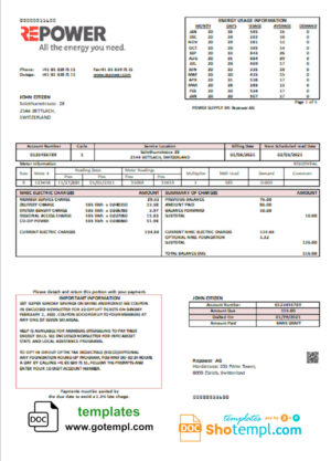 USA retail company employee sheet template in Word and PDF format, version 2
