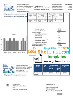 EARNINGS statement template Word and PDF format, version 2