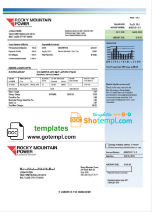 Energy company editable payroll template in Word and PDF formats