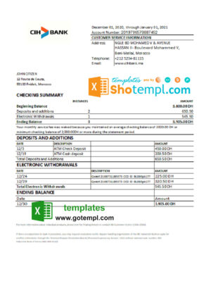 Electricity Company of Ghana Ltd business utility bill, Word and PDF template