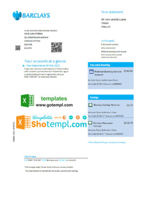 Australia Commonwealth account proof of address bank statement template in .doc and .pdf format