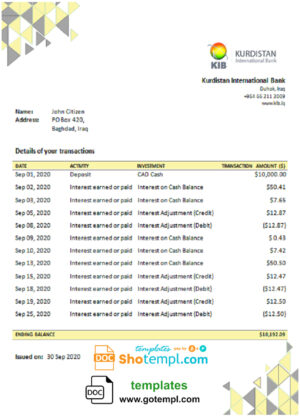 USA South Dakota payroll e-stub pay stub template in word and PDF format