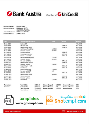 # well cared pay stub template in Word and PDF format
