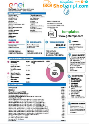 British Columbia FortisBC business utility bill, Word and PDF template, 4 pages, version 3
