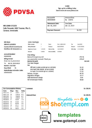 USA Frost bank statement, Word and PDF template, 2 pages