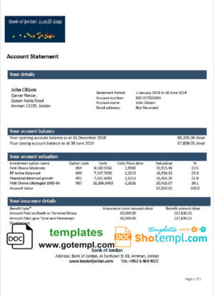 construction company profit and loss statement template in Word and PDF format
