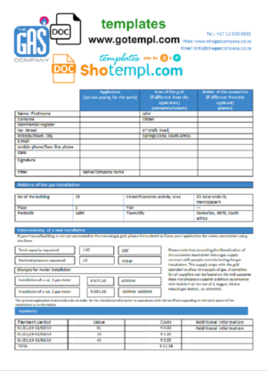 Lesotho hotel booking confirmation Word and PDF template, 2 pages