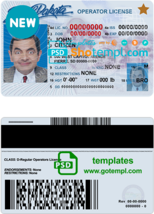 USA Wyoming state driving license template in PSD format, 2020 – present