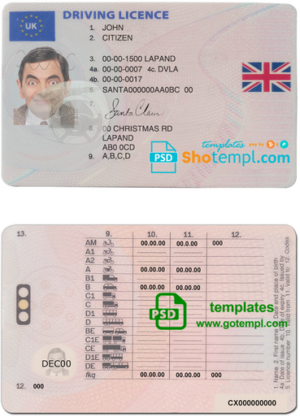 Nepal driving license template in PSD format, fully editable