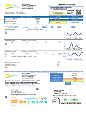 Spain EDP Energia utility bill template in Word and PDF format