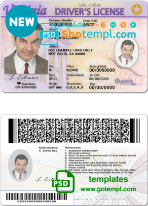 Panama Multibank visa electron card, fully editable template in PSD format