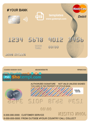 # abstractaza universal multipurpose bank mastercard debit credit card template in PSD format, fully editable