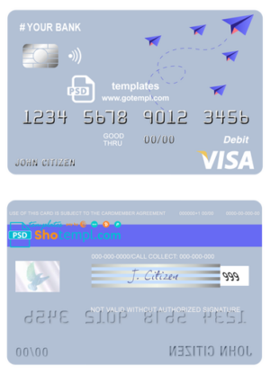 # medium trip universal multipurpose bank visa credit card template in PSD format, fully editable