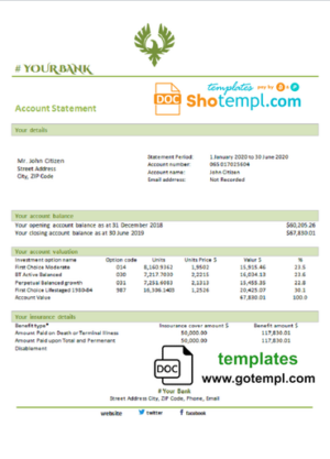 Senegal hotel booking confirmation Word and PDF template, 2 pages