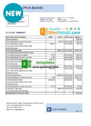 Mozambique ABSA bank statement Excel and PDF template