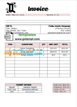 # original tech universal multipurpose good-looking invoice template in Word and PDF format, fully editable