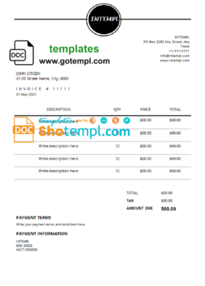 # good reply universal bank statement template in Word format