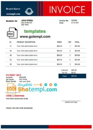 # logic still universal multipurpose professional invoice template in Word and PDF format, fully editable