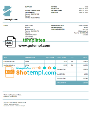 # digital smart universal multipurpose good-looking invoice template in Word and PDF format, fully editable