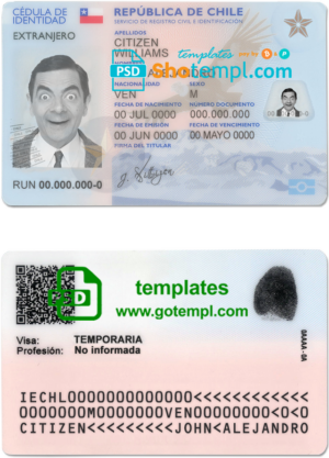 Germany ID card editable PSD files, scan look and photo-realistic look, 2 in 1