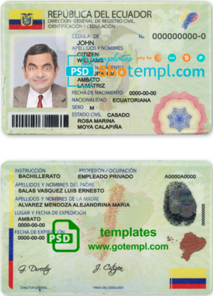 Church minister ID card PSD template