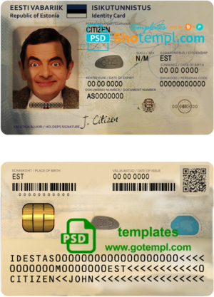 Church minister ID card PSD template