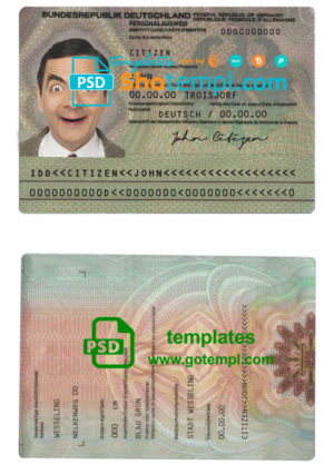 Germany ID template in PSD format, fully editable (2010 – 2020)