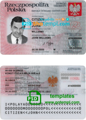 Belgium residence permit card editable PSDs, scan and photo-realistic snapshot, 2 in 1