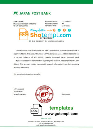 Fulton Financial Corporation enterprise account statement Word and PDF template