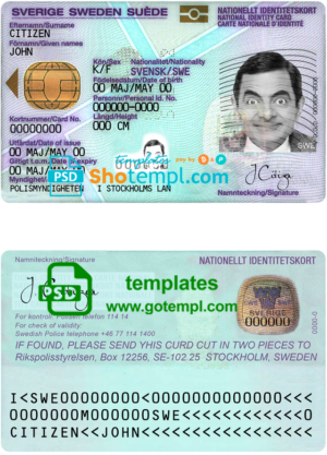 Sweden ID template in PSD format, fully editable
