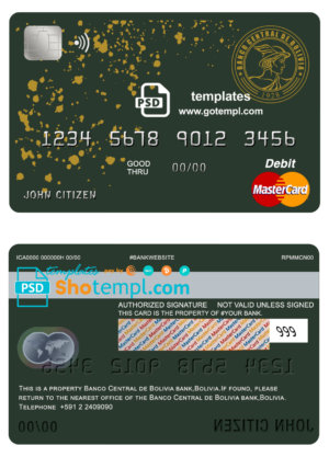 Estonia Coop bank visa card fully editable template in PSD format