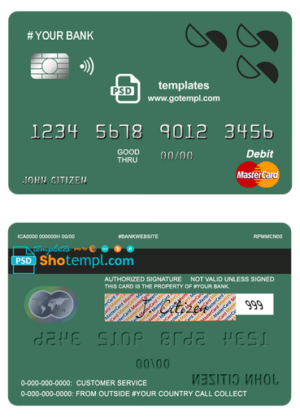 # creations line universal multipurpose bank mastercard debit credit card template in PSD format, fully editable