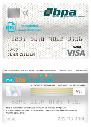 Egypt Blom Bank mastercard template in PSD format, fully editable