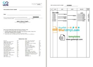Philippines The United Coconut Planters Bank (UCPB) passbook template in .xls and .pdf file format