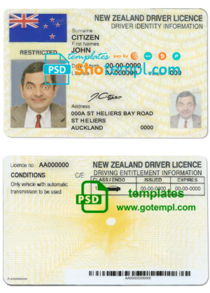 Iran driving license template in PSD format, fully editable