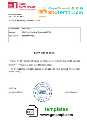 Close Brothers Bank Group company checking account statement Word and PDF template