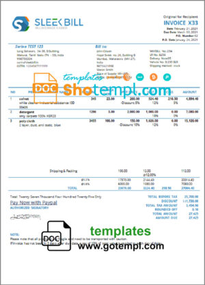 USA Venn Shipping invoice template in Word and PDF format, fully editable