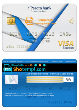 Angola Economio bank visa debit card template in PSD format