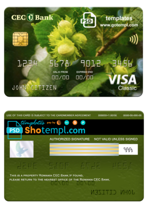 Madagascar Bank of Africa visa card fully editable template in PSD format
