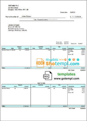 USA Fly Away Travels invoice template in Word and PDF format, fully editable
