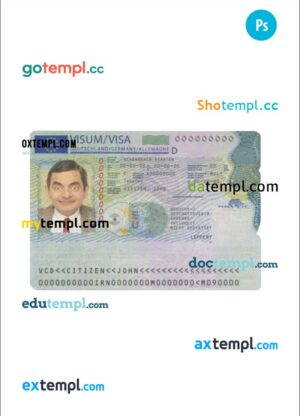 Israel ID template in PSD format, fully editable, +editable PSD photo look, version 2
