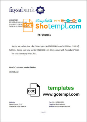 USA Green Dot bank statement Word and PDF template, 2 pages