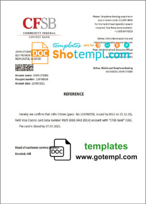 Ethiopia Commercial Bank visa gold card template in PSD format, fully editable
