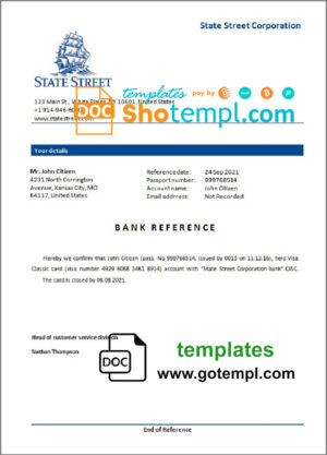 Antigua and Barbuda Global Bank of Commerce bank statement template in Word and PDF format