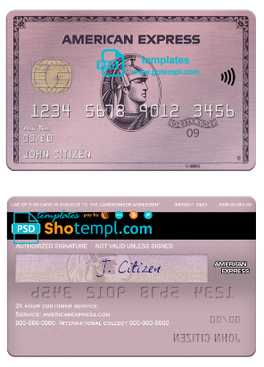 USA ADP Earnings bank AMEX rose gold card template in PSD format, fully editable USA ADP Earnings bank AMEX rose gold card template in PSD format, fully editable