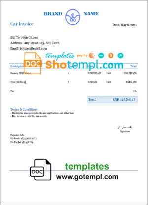 # beta stream universal multipurpose invoice template in Word and PDF format, fully editable